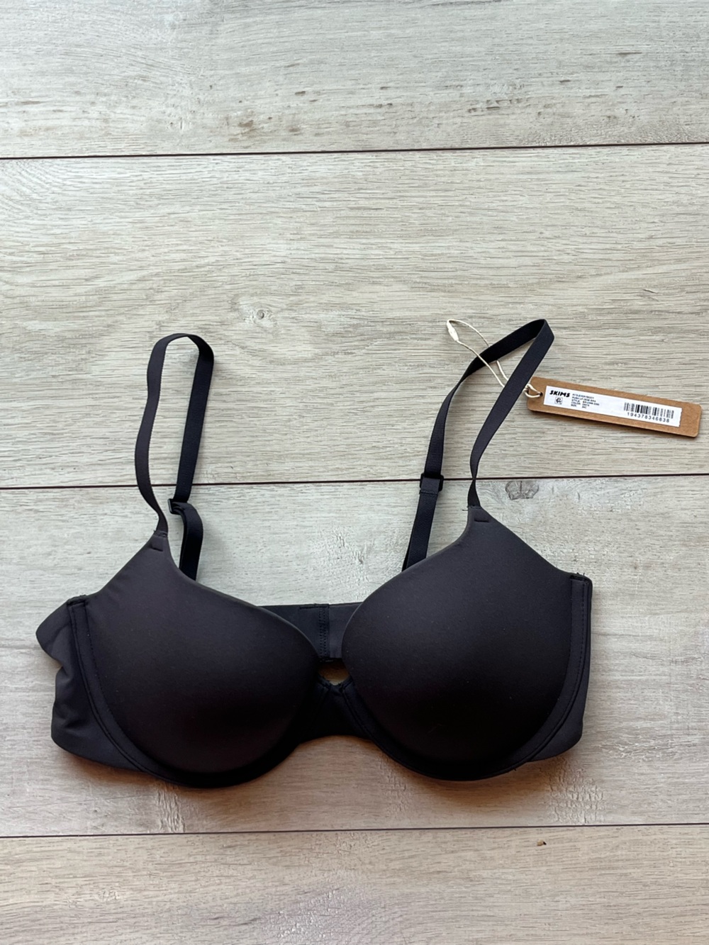 SKIMS Black Smooth Molded T-Shirt Bra